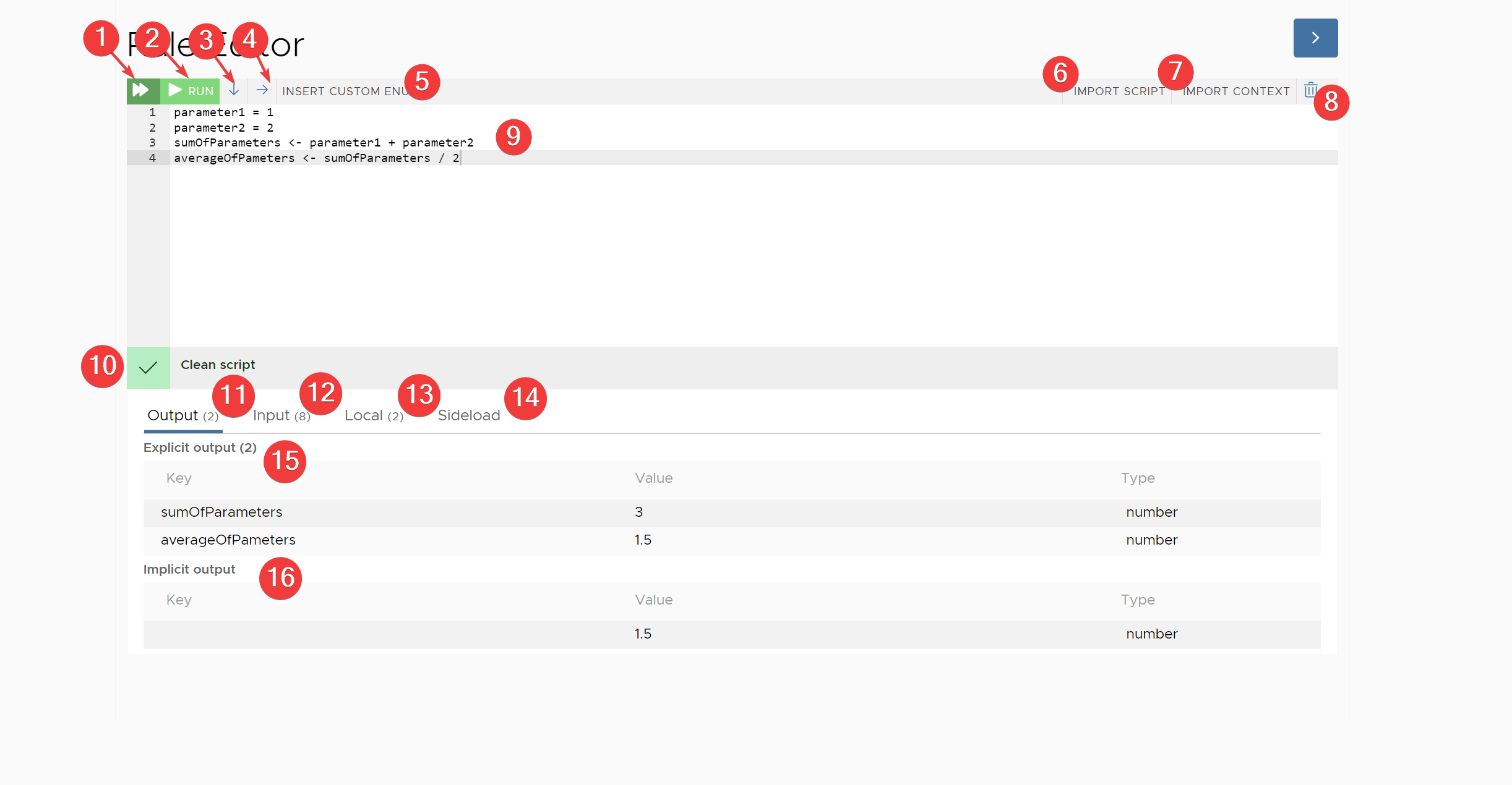 Rule editor with annotations